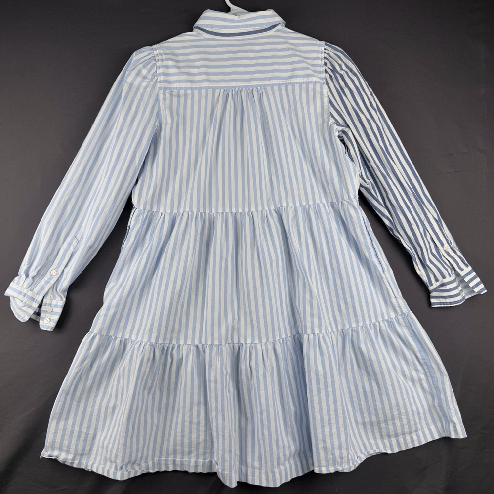 Crown & Ivy Shirt Dress Blue White Striped Button Collared Long Sleeve Cotton M - Picture 12 of 12